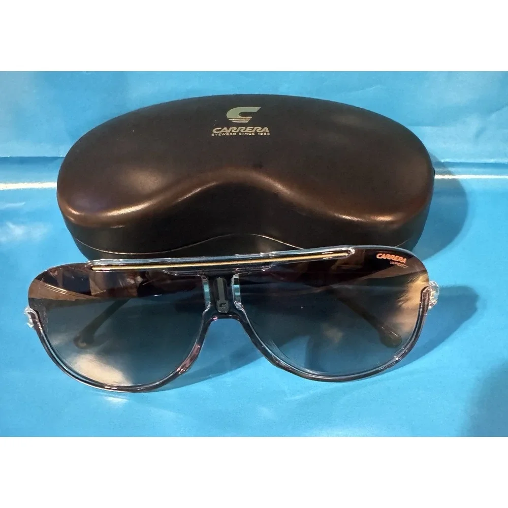 Carrera Mens Italian Pilot Sunglasses (1059/S) in Gold and Black New with Case